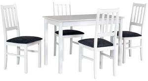 MEBLINE Stôl MAX 2 biely laminát + stoličky BOS 4 (4 ks) biele / 24B