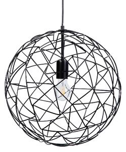 Závesná lampa svietidlo čierna kovová otvorené guľovité tienidlo priemyselný dizajn