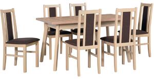 MEBLINE Stôl OSLO 5 sonoma laminát + stoličky BOS 14 (6 ks) sonoma / 22B