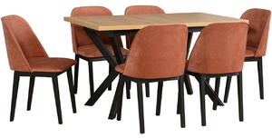 MEBLINE Stôl IKON 4 artisan laminát / čierny + stoličky MONTI 1 (6 ks) čierne / 19B
