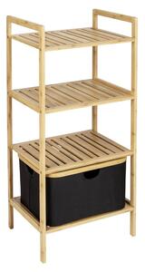 Čierny/prírodný bambusový kúpeľňový regál 44x93,5 cm Ecori - Wenko