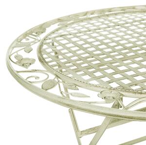 Záhradná bistro sada svetlozelené železo skladacie vintage kov 2 stoličky stôl vonkajšia UV odolnosť francúzsky romantický retro štýl