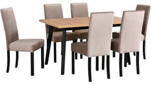 MEBLINE Stôl OSLO 5 artisan laminát + stoličky ROMA 2 (6 ks) artisan / 27B
