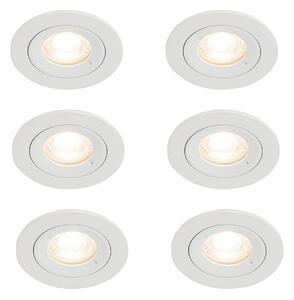 Sada 6 vstavaných bodových svetiel bielych okrúhlych GU10 50 mm IP44 - Xena