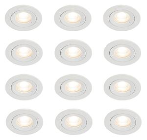 Sada 12 vstavaných bodových svetiel bielych okrúhlych GU10 50 mm IP44 - Xena
