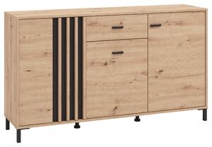 ŠIROKÁ KOMODA, čierna, dub artisan, 157/90/40 cm Hom`in - Obývacie zostavy