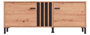 TV DIEL, čierna, dub artisan, 131,4/52/40 cm Hom`in - Obývacie zostavy
