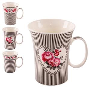 Porcelánové hrnčeky ROSE 360 ml 4 ks
