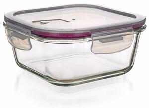 Dóza sklenená LORA s viečkom, bordó 500 ml