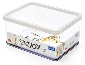 Hranatá plastová dóza na potraviny LOFT biela 2,25 l