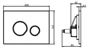 SANIT ovládacie tlačidlo WC Ineo CEDO 2C čierna matná s chrómovou dekoráciou, 16.770.56..0000