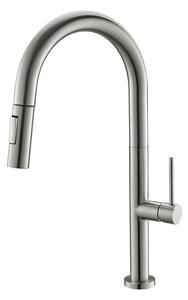 Steel Slim S KI122001 batéria drezová stojanková s výsuvnou sprchou, nerez