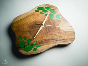 TIMMER wood decor RAW Resin - Teakové drevené hodiny