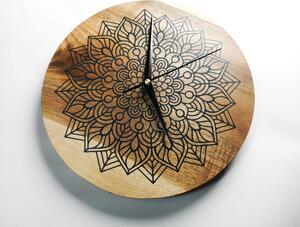 TIMMER wood decor Mandala - Orechové drevené hodiny
