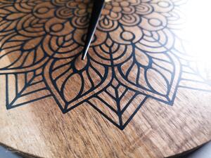 TIMMER wood decor Mandala - Orechové drevené hodiny