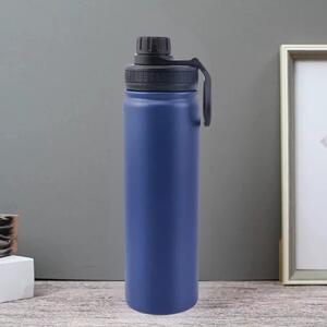 Modrá termoska z nehrdzavejúcej ocele s nepriepustným uzáverom, funkcia udržiavania chladu aj tepla - 650 ml