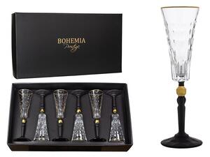 BOHEMIA PRESTIGE CONTE BLACK POHÁR NA ŠAMPANSKÉ 170ML SADA 6 KS