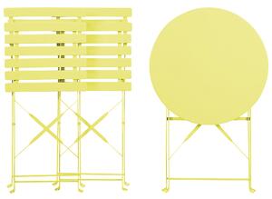 Sada balkónového nábytku, limetkovo zelená, kovové stoličky pre dve osoby a skladacie stolové záhradný nábytok