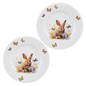 Sada porcelánových dezertných tanierov JAR zajac 20 cm 2 ks