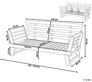 Záhradná lavica Ľahké eukalyptové drevo sivé vankúše Vonkajšie 2-sedadlo s ležiacimi podrúčkami