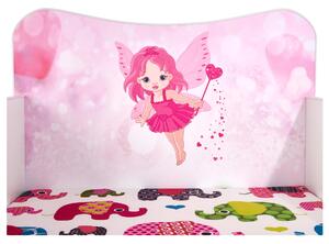 Detská posteľ s matracom HOPPY ružová/biela, 70x140 cm
