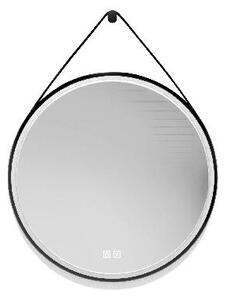 Kielle Idolio - Zrkadlo s LED osvetlením a vyhrievaním, priemer 59 cm, čierna 50324004