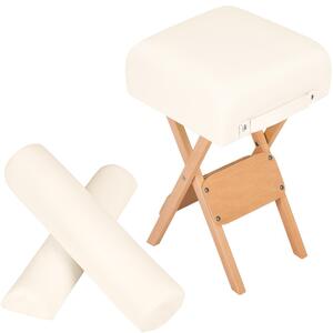 Skladacia stolička k masážnemu lôžku s 2 kusovou sadou masérskych valcov