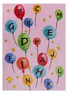 Koberec PLAY balóniky, písmená abeceda G3548-3, ružový