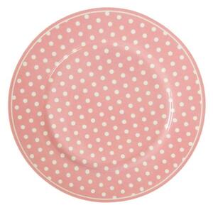 Isabelle Rose Porcelánový tanier s bodkami 19 cm - ružový