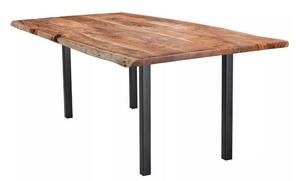 Jedálenský stôl GURU FOREST akácia/čierna, 80x80 cm