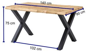 Jedálenský stôl ENRICO dub divoký, šírka 140 cm