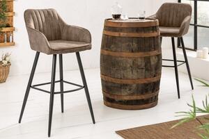 Nemecký výrobca Dizajnová barová stolička Vintage Taupe - SET 2 ks