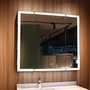 Bezdoteku Kúpeľňová skrinka trojdverová so zrkadlom a LED osvetlením KS3