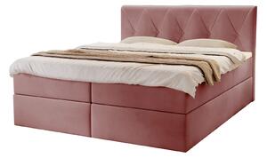 Čalúnená boxspring posteľ DEAN - ružová Rozmer: 160x200