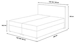 Čalúnená boxspring posteľ DEAN - krémová Rozmer: 160x200