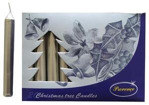 Provence Vianočná sviečka 10cm PROVENCE 20ks strieborná
