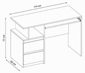 Písací stôl Cali N-7 - dub sonoma / biela