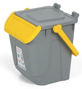 Plastový odpadkový kôš na triedenie odpadu ECOLOGY, sivá/žltá