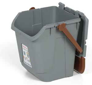 Plastový odpadkový kôš na triedenie odpadu ECOLOGY, sivá/hnedá