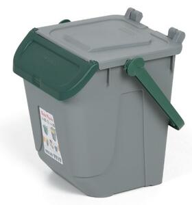 Plastový odpadkový kôš na triedenie odpadu ECOLOGY, sivá/ zelená