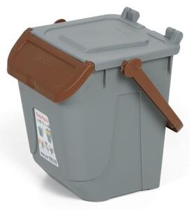 Plastový odpadkový kôš na triedenie odpadu ECOLOGY, sivá/hnedá