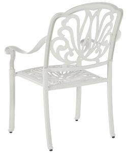Sada 4 záhradných stoličiek biele hliník vonkajší nábytok vintage retro štýl