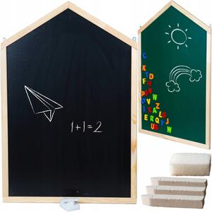 Aga4Kids Detská obojstranná tabuľa 90x60 cm Domček