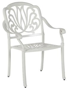 Sada 4 záhradných stoličiek biele hliník vonkajší nábytok vintage retro štýl