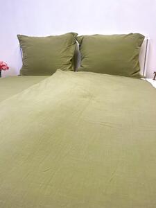 Ľanové obliečky zelené 140x200cm+90x70cm TiaHome