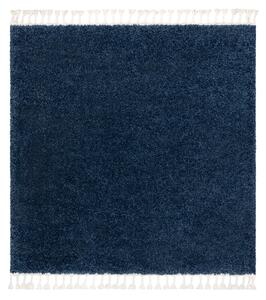 Štvorcový koberec BERBER 9000 So strapcami, shaggy, modrý