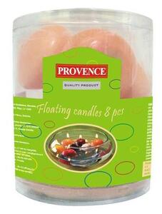 Provence Neparfumovaná plávajúca sviečka PROVENCE 8ks lososová