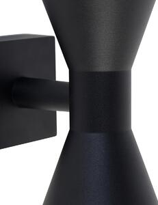 Moderné nástenné svietidlo čierne 2-svetlo - Rolf