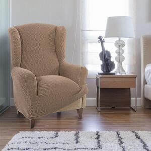 Super strečové poťahy NIAGARA oriešková kreslo ušiak (š. 70 - 95 cm)