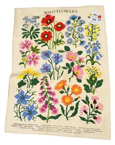 Béžová bavlnená utierka Rex London Wild Flowers, 50 x 70 cm